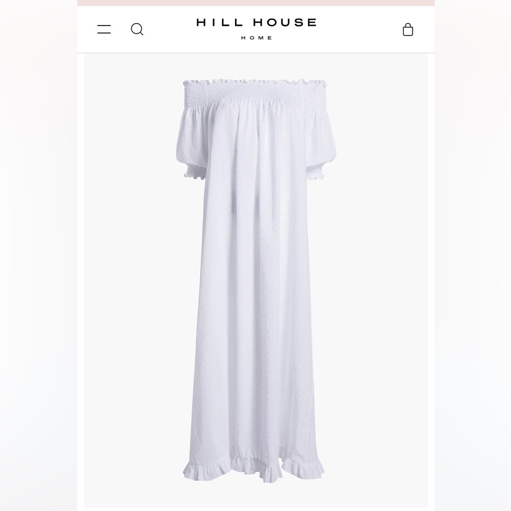Hill House White Off-Shoulder Swiss Dot Maxi Dress - Picture 2 of 5